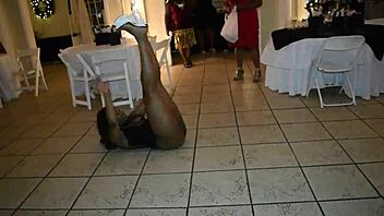 Lil Mama Bends Over for Ebony Femdom Orgy Cumshot