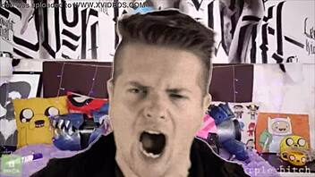 rapper interacts with purple bitch in anal jinx cosplay