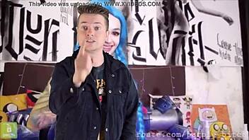 rapper interacts with purple bitch in anal jinx cosplay