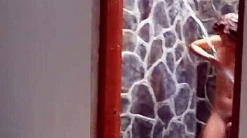 Is my girlfriend's hairy pussy visible in summer shower?