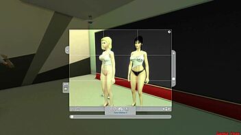 Erotic cosplay session with hot wives of Dragon Ball characters Bulma and MIlk Chichi in Japanese hentai video
