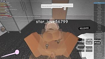 Ebony cowgirl rides BBC in Roblox game
