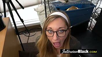 Fake interview turns hardcore interracial with black babe