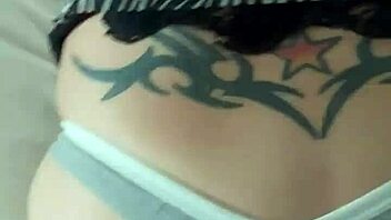 Shemale takes cum in ass from black males.