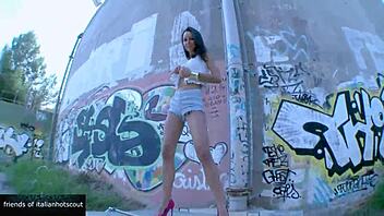 stunning brunette babe gets wild fucking outdoors in style.