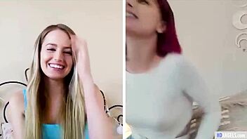 kristen & scarlett enjoy webcam sex before their wedding day, masturbating and muff diving for orgasm