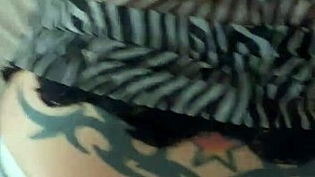 Shemale takes cum in ass from black males.