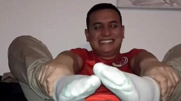 Sensual foot play in gay BDSM video
