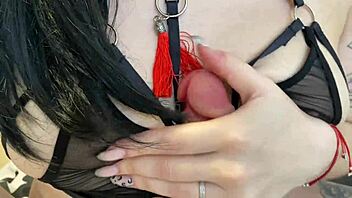 Sucking dildo while husband away after blowjob with cum