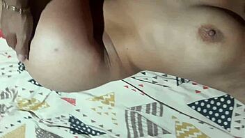 Intimate encounter with amateur husband using olive oil on lingerie