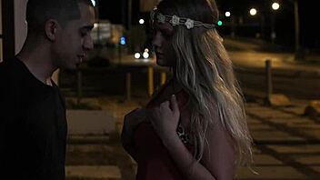 stranded teen roughly fucked outdoors bound in bondage