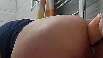 Gay Anal Play with Dildo Stretching Tight Hole in Raw Action.