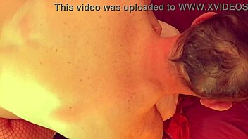 Granny's holiday orgasm with hardcore licking and cum in lingerie