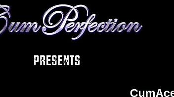 The unusual sex kitten gets a cumshot on her face and swallows all the cream