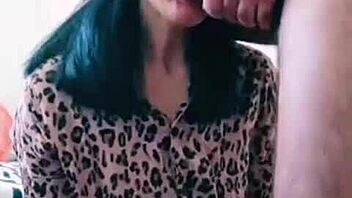 In this scene, he loves to cum on her face after intense blowjob, shooting facial cumshot.