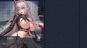 edith gives deepthroat in kinky anime game