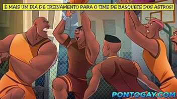 Gay basketball players engage in anal sex after workout