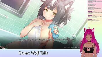 Vtuber Lewdneko Plays Wolf Tails Part 2 With Big Tits