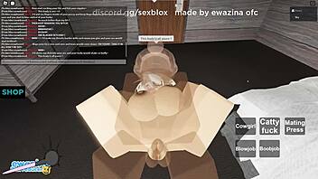 Big tit cowgirl ride in 57th Roblox game