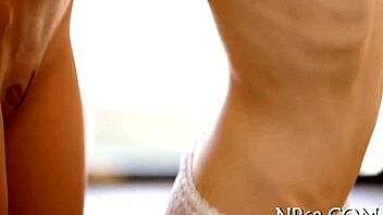 Riding on male's outstanding shaft