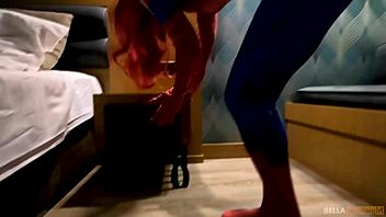 i feel so excited in spider-woman cosplay getting cumshot