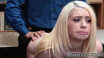 Blonde teen 18+ in white socks attempted theft