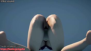 Bikini girl dances, showing off her big tits and ass in 3d anime hentai