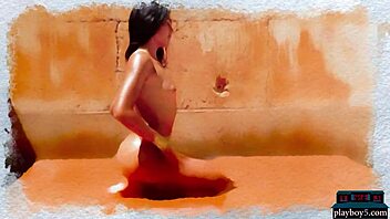 Katherinne Sofia, a petite Latina from Costa Rica, undresses for Playboy and exposes it all