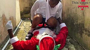 christmas of hot sex, bent over for big cock outdoors, subscribe to red?