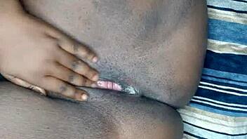 feeling so horny watching my fat wife masturbate her shaved pussy quickly