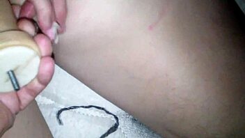 Amateur wife experiments with dildo on her ass for the first time