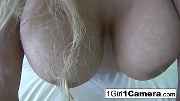 Sexy Shyla Stylez masturbates solo in intimate close-up with ass and tits