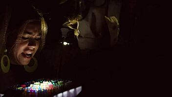 Two scared chicks turn to fucking instead of horror movie night! 😱