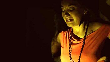 Two scared chicks turn to fucking instead of horror movie night! 😱