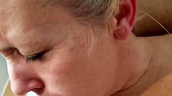 Blonde milf amateur gets fucked hard on bathroom counter