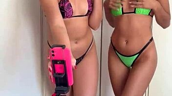 gorgeous brunette influencer feels intense pleasure from blonde's sucking