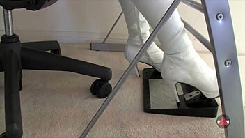 Leather femdom contest features boot domination, ass licking, and foot worship.