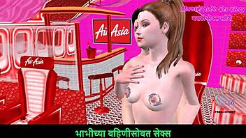 Marathi audio narrated erotic tale - A sensual animated 3D adult cartoon featuring a lovely duo indulging in foreplay