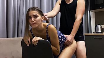 cute girl with small tits helped me cum after doggystyle fucking and joi