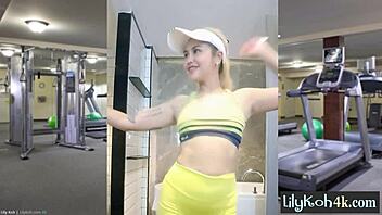 lily koh, the cute asian teen, fucks her pussy solo for viewers