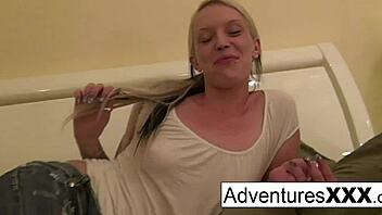 goldie feels excited getting facial on her big tits from monster cock.