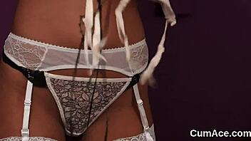 Kinky Bombshell Swallows Cum Shots in Blowbang POV