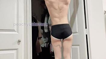 Super Strong Petite 18+ Asian Muscle Girl Nude in Archer Pull-Ups Workout