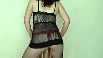 latina woman undresses in california lingerie