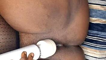 feeling so horny watching my fat wife masturbate her shaved pussy quickly