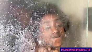 In the bathroom, I fuck the 18yo latina's big pussy and creampie her