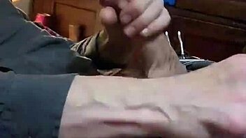 Stroking my hard cock for Bianca in slow motion