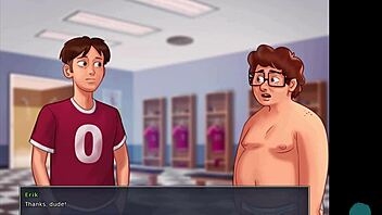 summertime saga busty blonde roxxy in shower