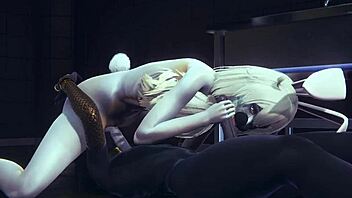 Yaoi femboy furry -kolmen kimppa Anubiksen ja Mewin kanssa hardcore