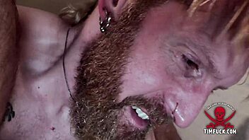 Rough tattooed gay guys fuck bareback in flip flops